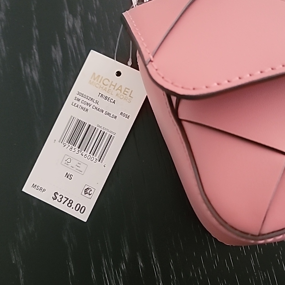 Michael KorsTribeca Small Convertible Chain Shoulder Bag In Rose - Picture 7 of 14
